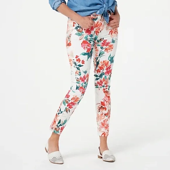 7FAMK Jen 7 NEW Floral Skinny Pants 4 - Picture 4 of 9
